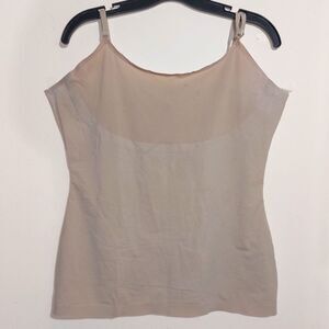 Spanx Women's Invisible Stretch Beige Grey Tank Camisole Top Size 1X EUC